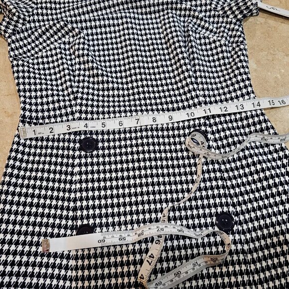 NWT Women's Shelby & Palmer Houndstooth Dress Navy and White Size 6 - Picture 4 of 9
